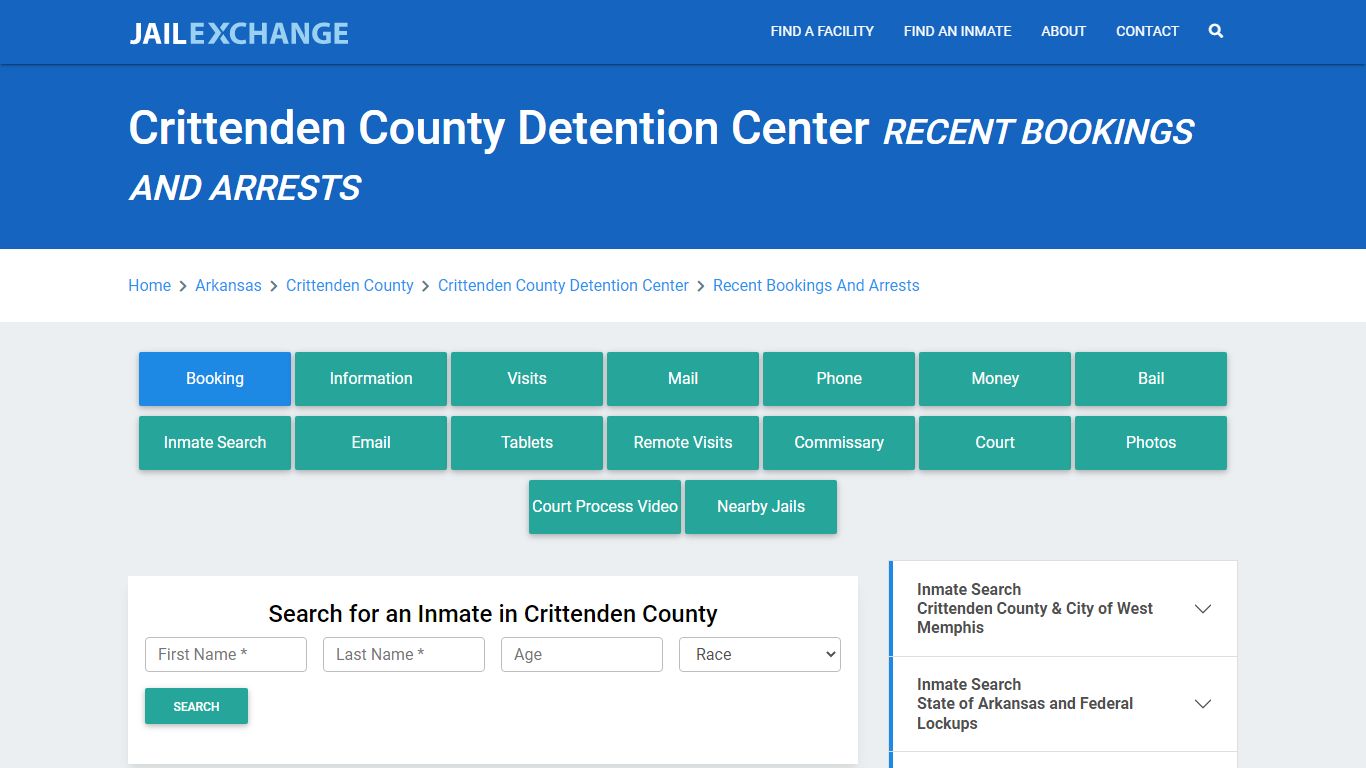 Crittenden County Detention Center Recent Bookings And Arrests